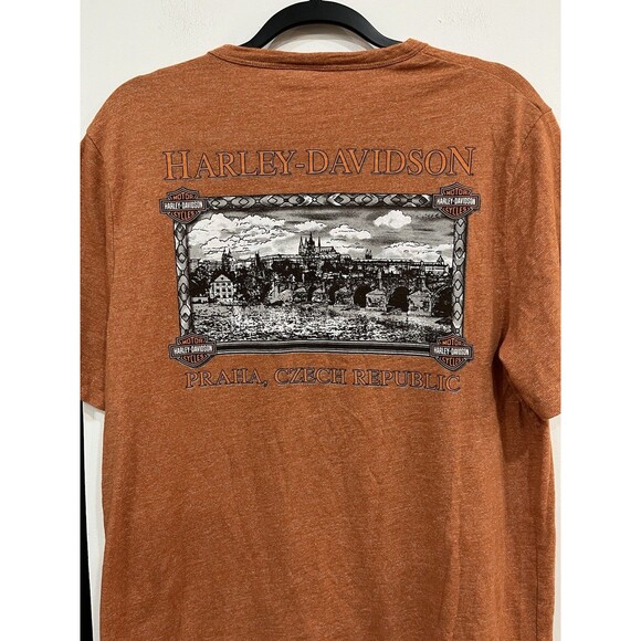 Harley Davidson Orange Czech Republic T Shirt Tee Size Medium - Picture 4 of 4